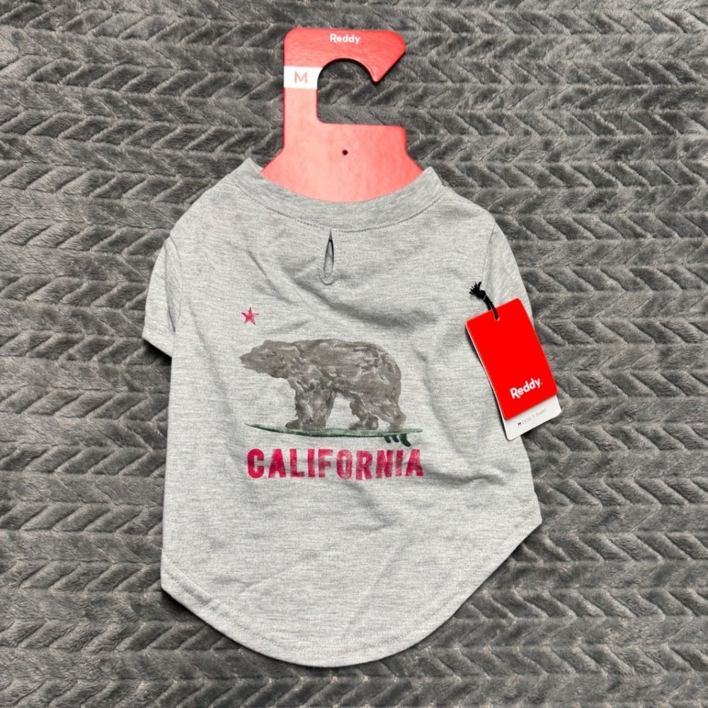 Reddy Cali Graphic Dog T-Shirt California Bear Surfboard Pet Tee Size M (1461)‎